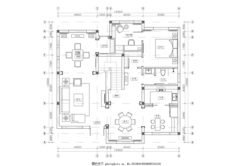 高层住宅CAD平面图图片